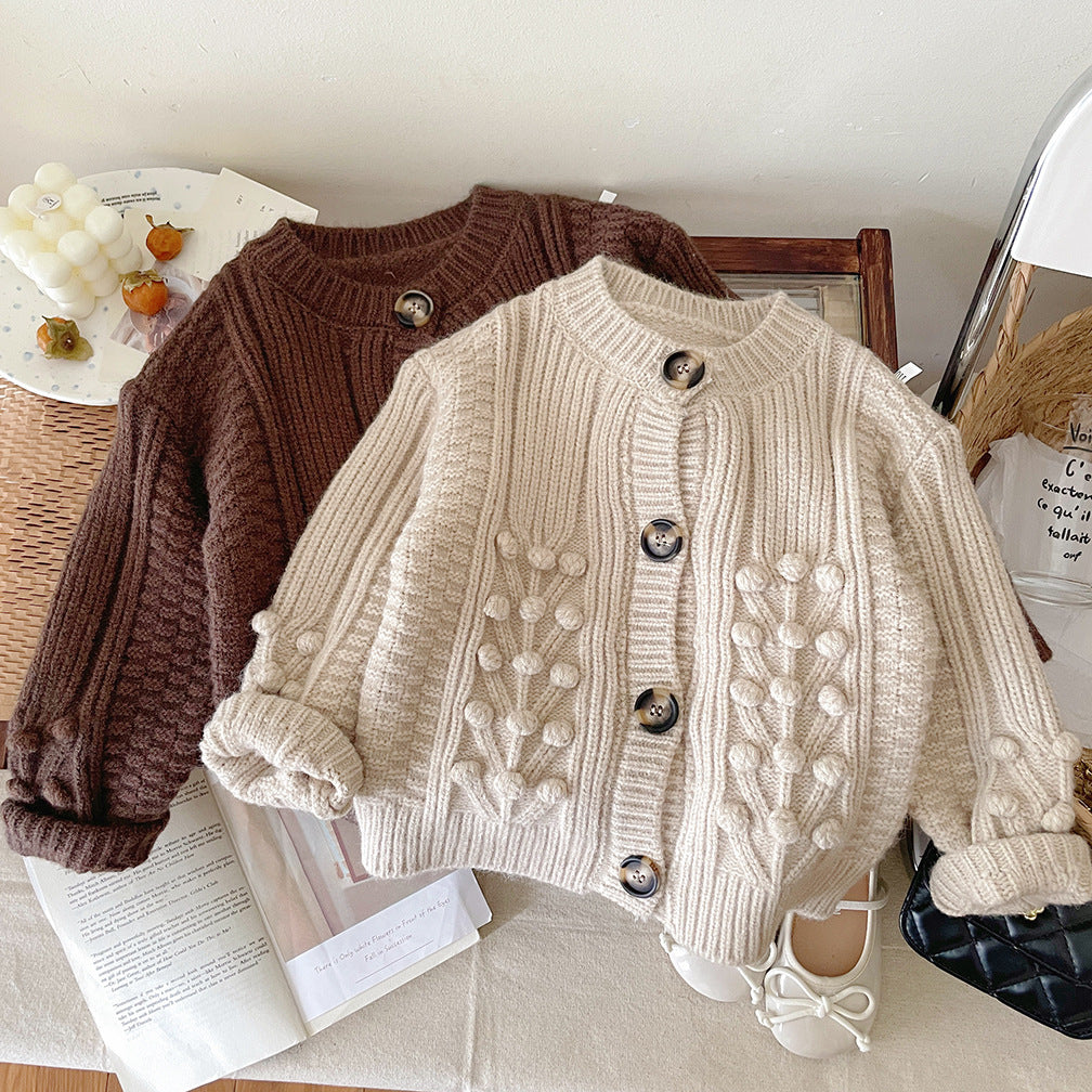 Abrigo de Punto Grueso para Niños con Botones