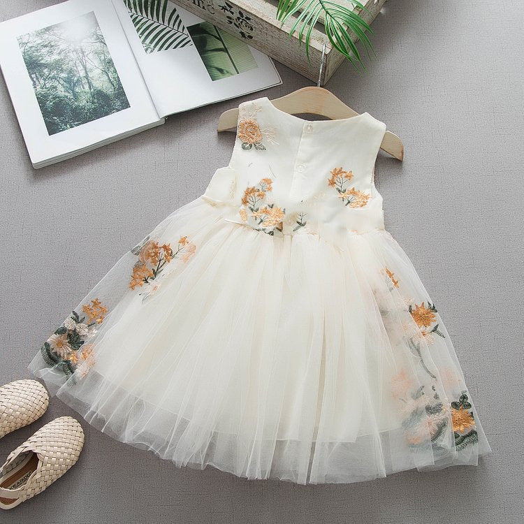 Vestido infantil de tul floral