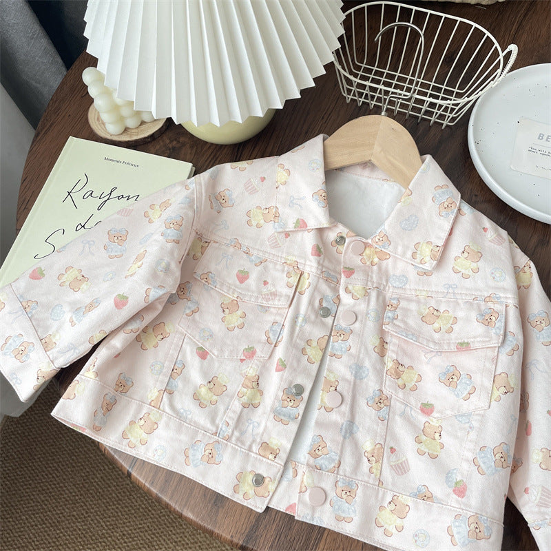 Jaqueta Infantil Feminina Morangos e Ursinhos