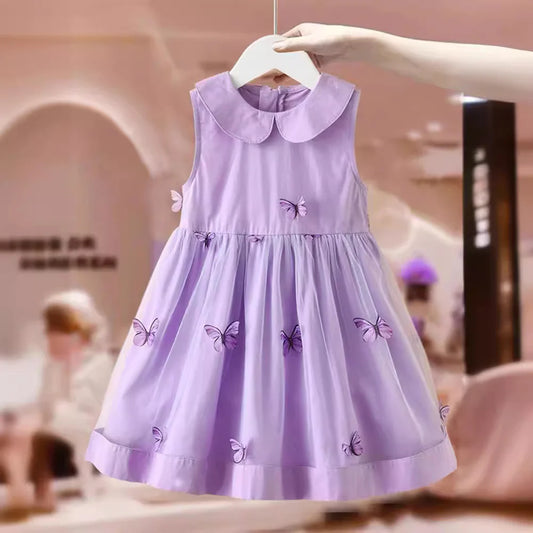 Vestido Infantil Mariposa Morada