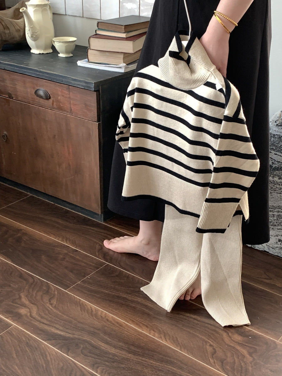 Conjunto de Rayas de Invierno para Niñas
