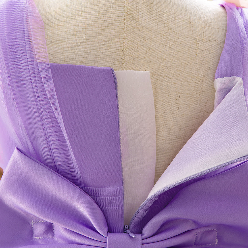 Vestido Infantil Mariposa Morada