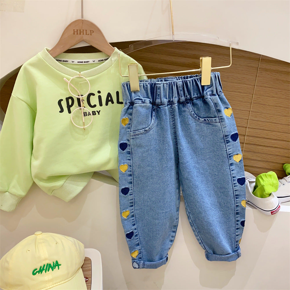 Pantalones Infantiles Flores y Corazoncitos