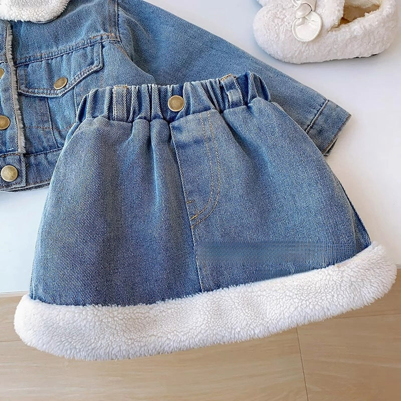 Conjunto Infantil Mujer Botones Jeans