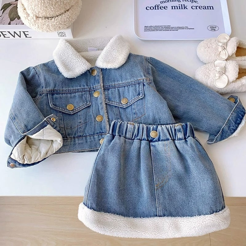 Conjunto Infantil Mujer Botones Jeans