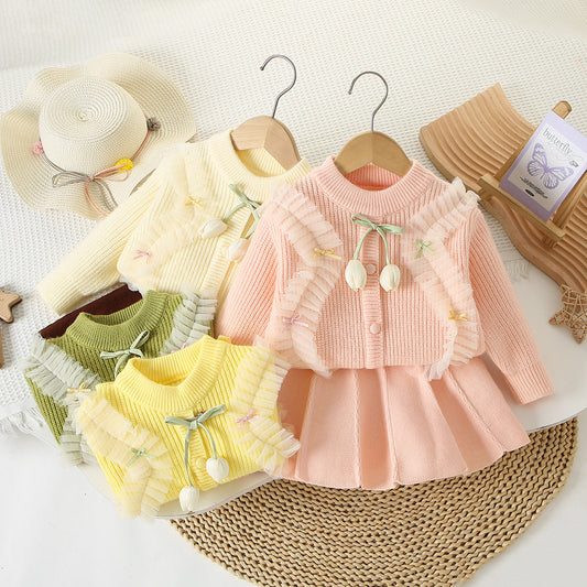 Conjunto de punto Tulip para niña