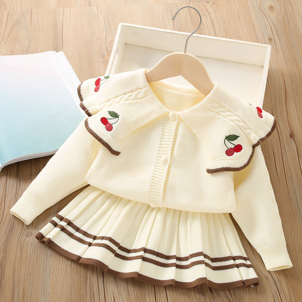 Conjunto Niña Cuello Punto Cerezas