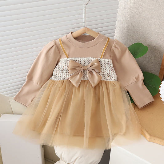 Vestido Infantil con Lazo y Tul