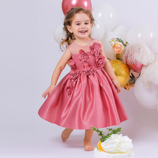 Vestido de Fiesta Infantil Florecitas