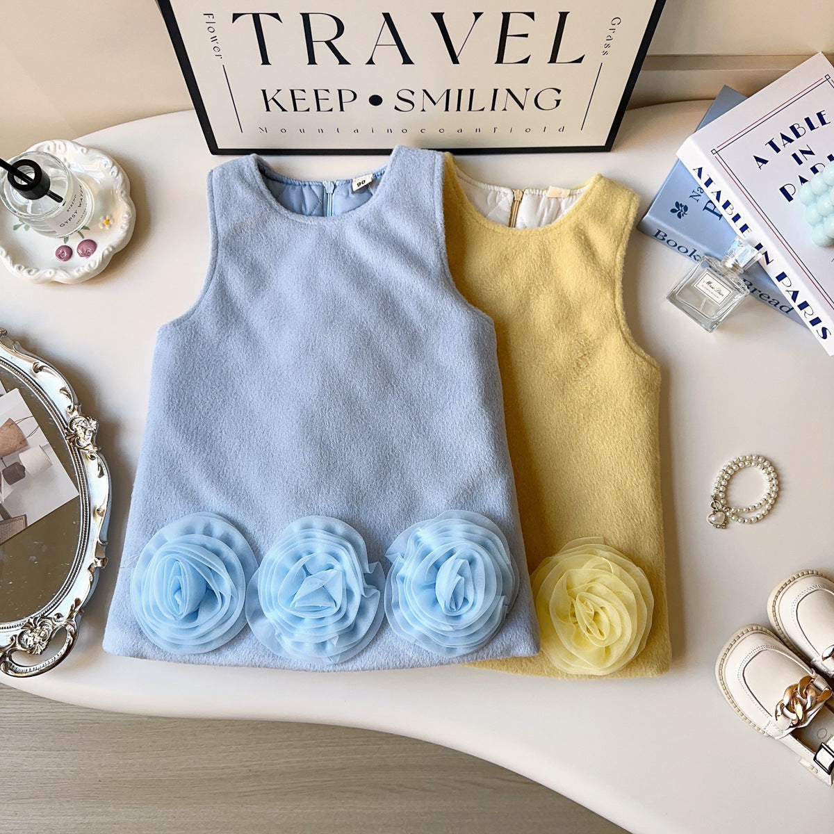 Vestido de Flores de Peluche para Niños