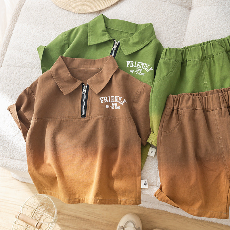 Conjunto de Polo Con Cremallera Para Niño