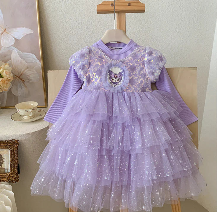 Vestido de princesa brillante para niñas