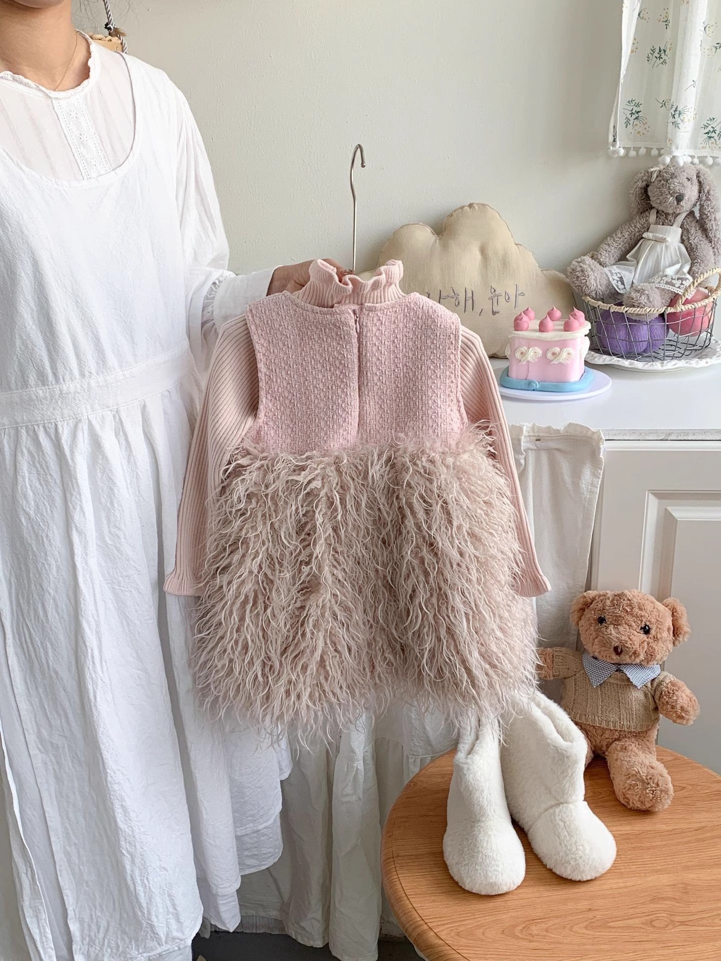 Conjunto Infantil de Pelo de Invierno para Mujer