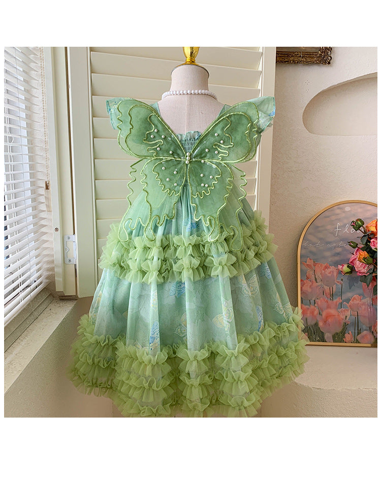 Vestido Infantil Asinha Tul Verde