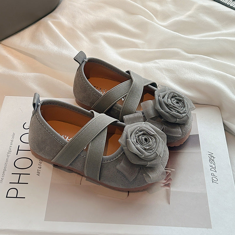 Zapato Infantil Mujer Flor Trenzada