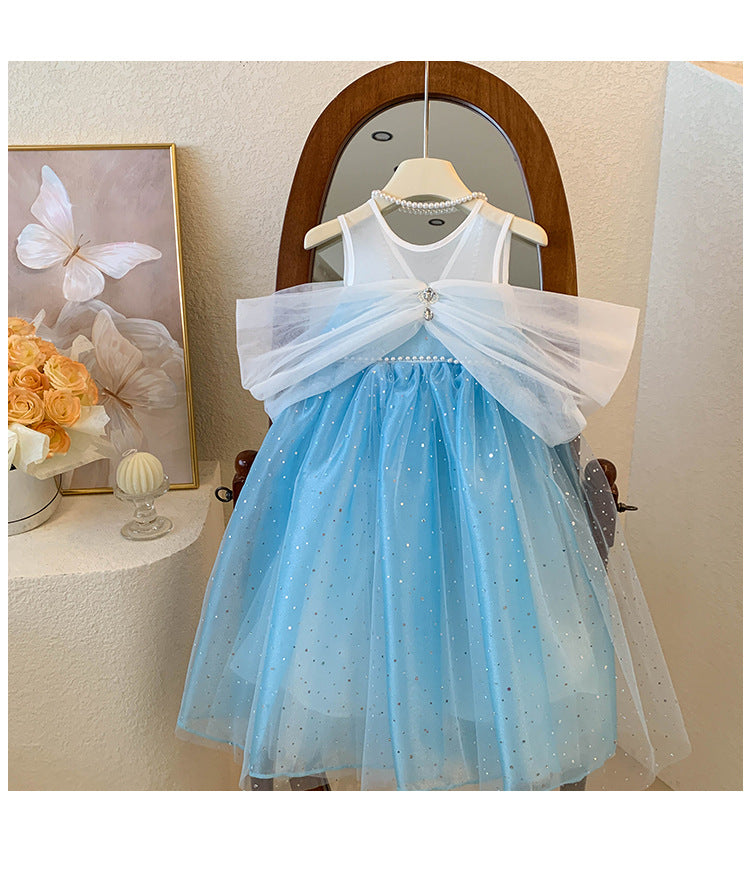 Vestido de Fiesta Infantil de Encaje Brillante