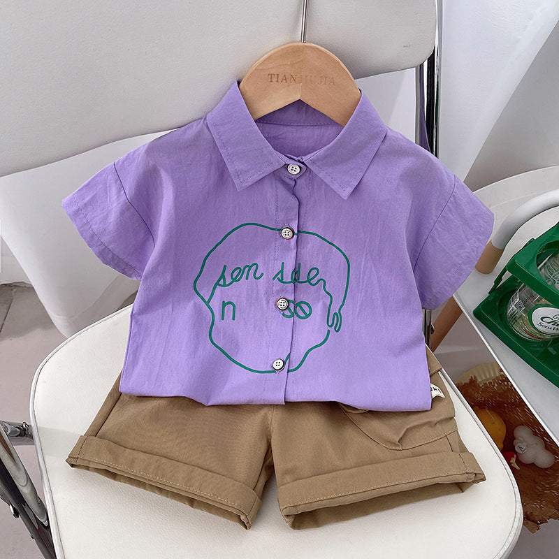 Conjunto de Camisa y Bolsillo Para Niño
