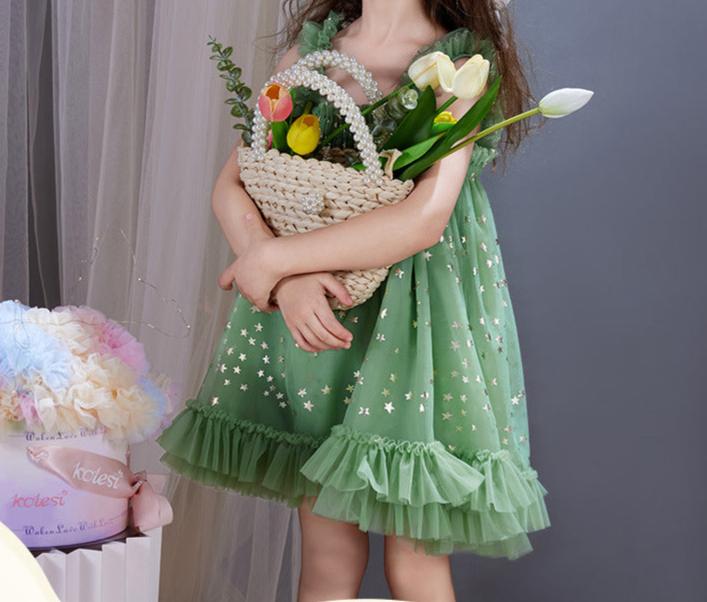 Vestido Infantil Tul Estrellas