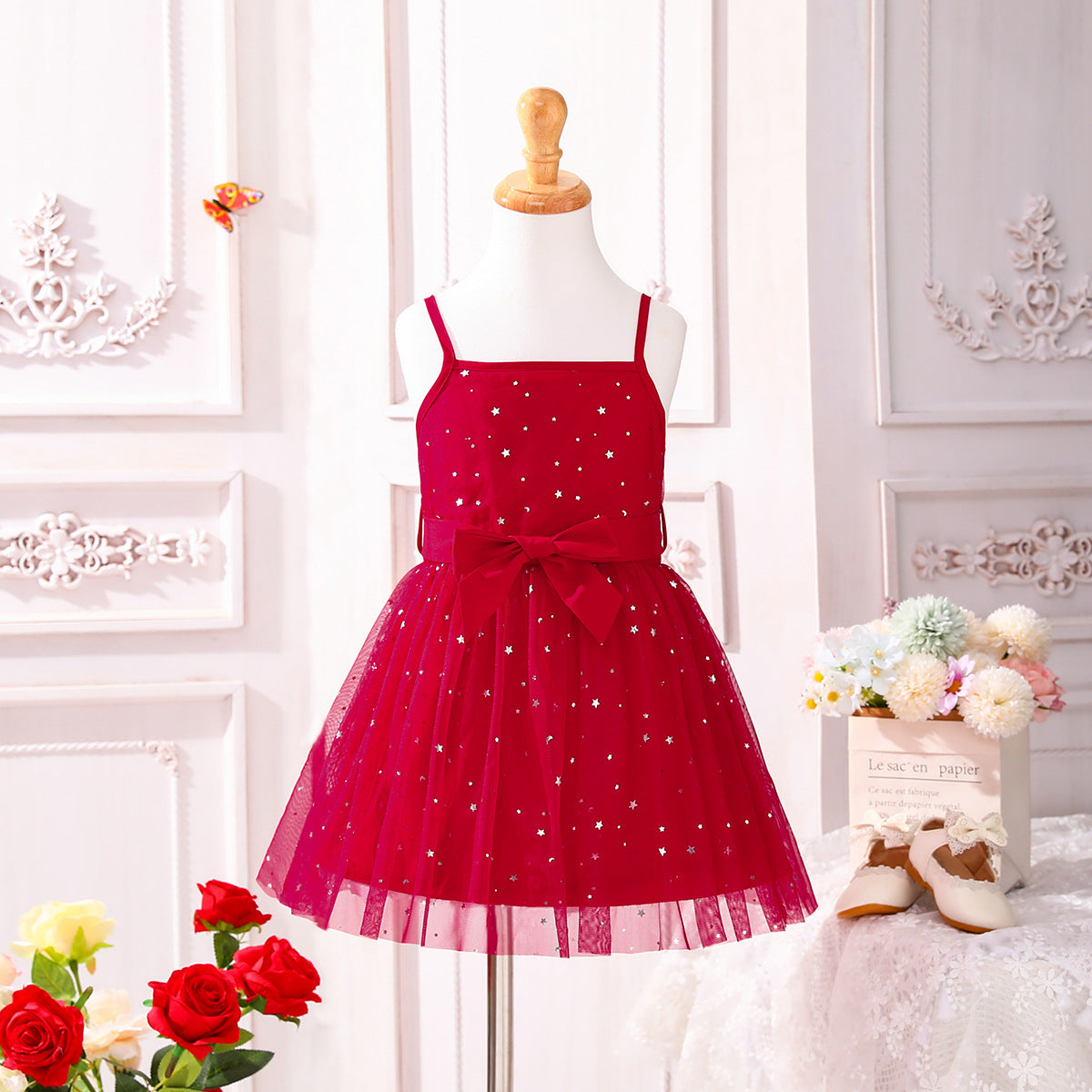 Vestido Infantil Tul Estrellas