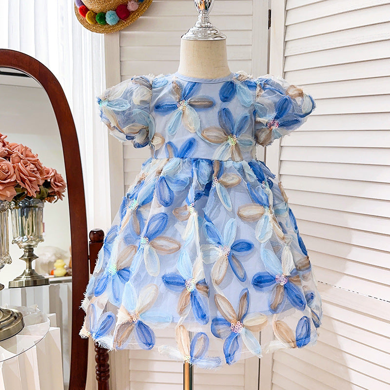 Vestido Infantil Flores e Lacinho