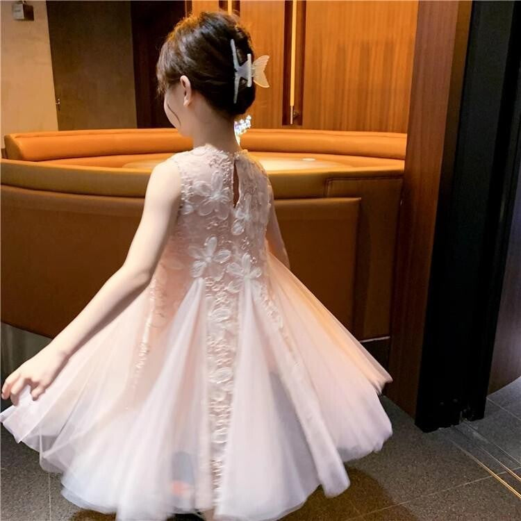 Vestido Infantil de Tul Floral