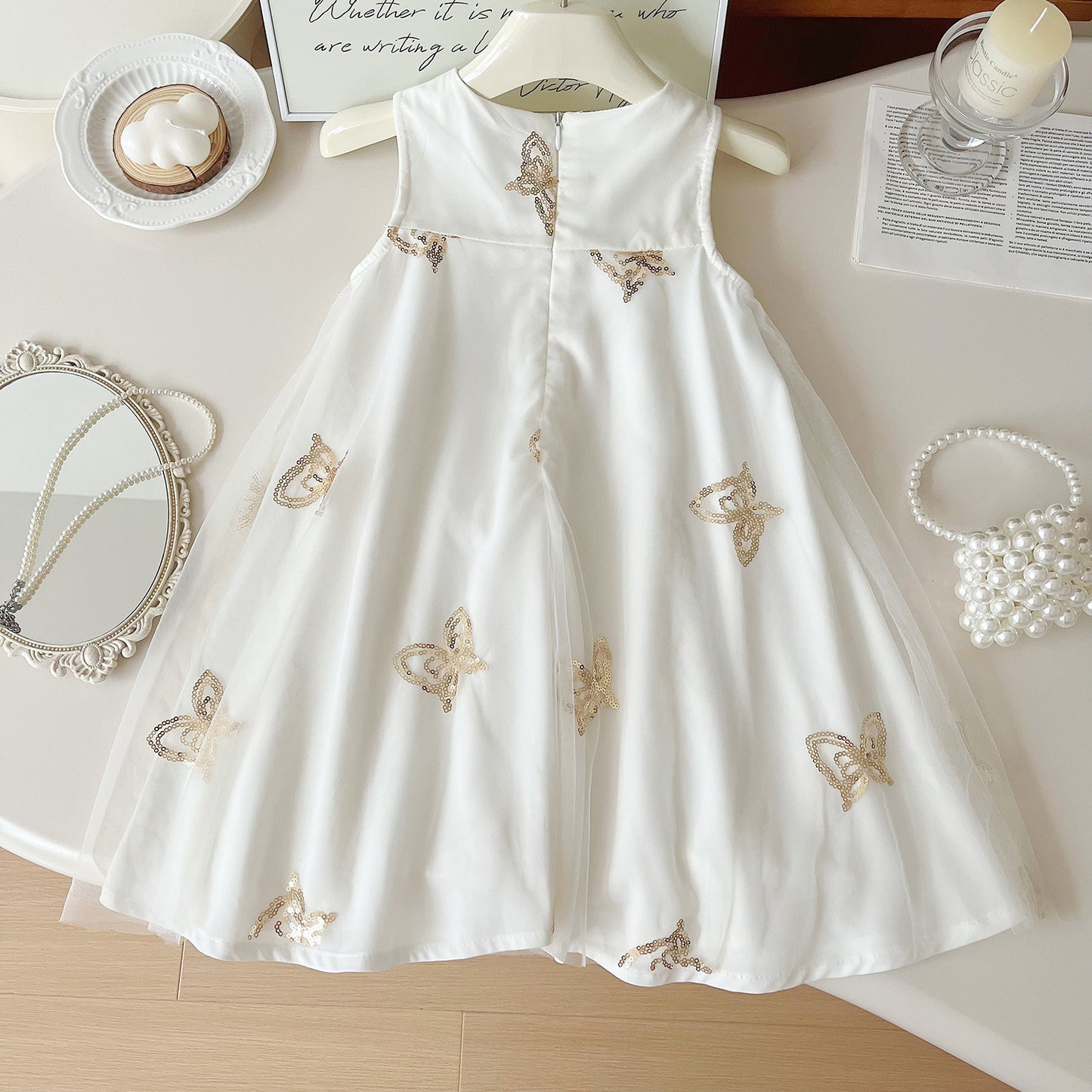 Vestido Infantil Mujer Mariposas y Lazo