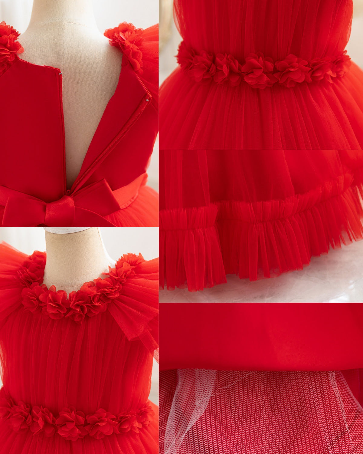 Vestido de Fiesta Infantil Tul Flores