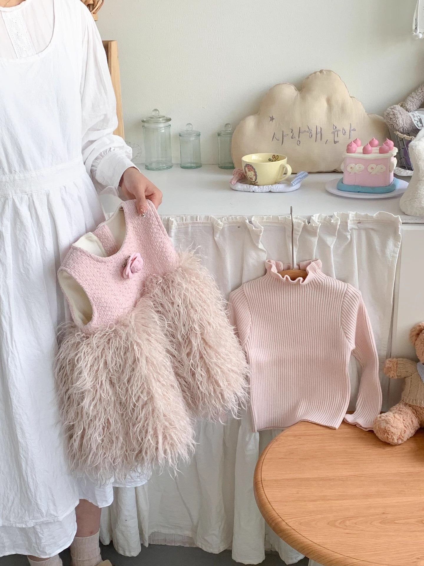Conjunto Infantil de Pelo de Invierno para Mujer