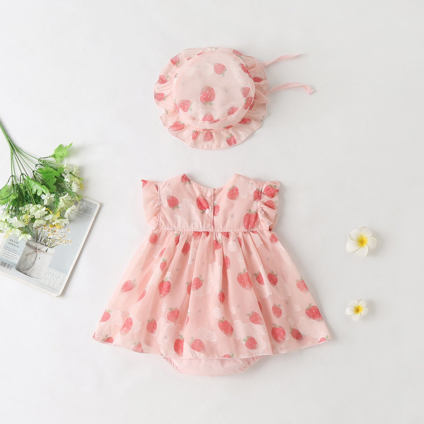 Body Infantil Manga Corta Fresas