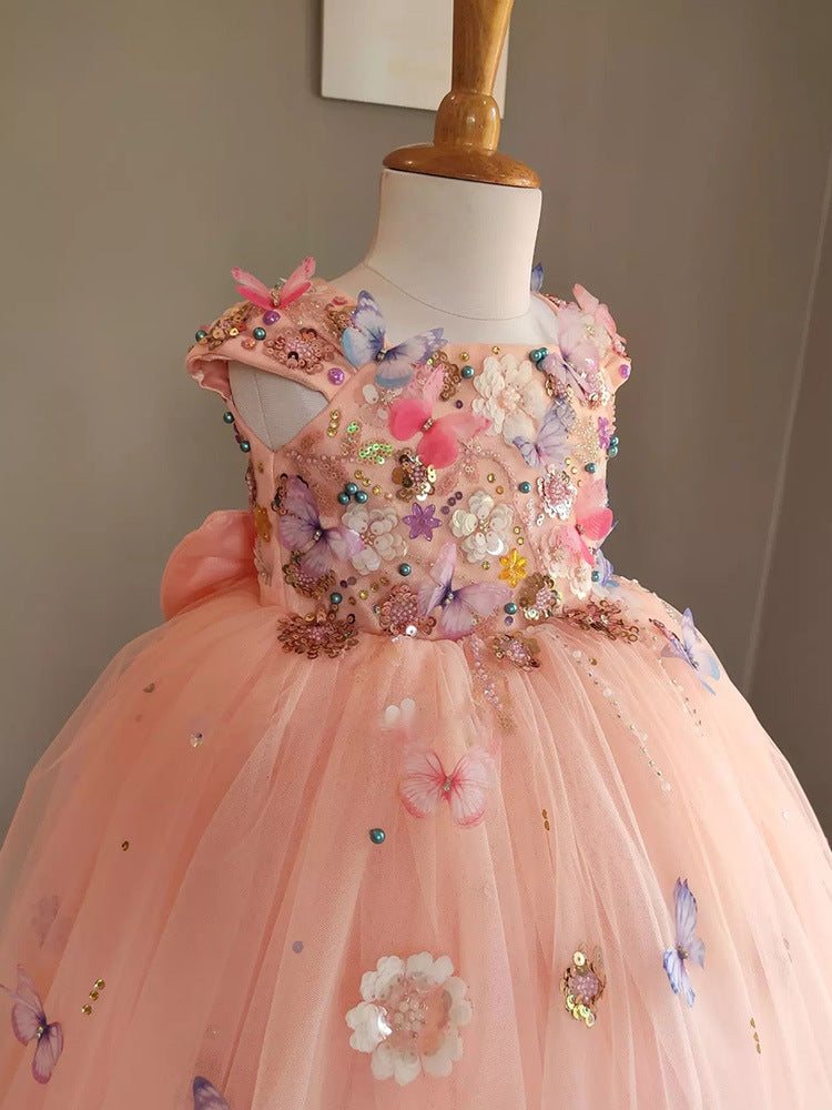 Vestido de Fiesta infantil con Flores Encantadas