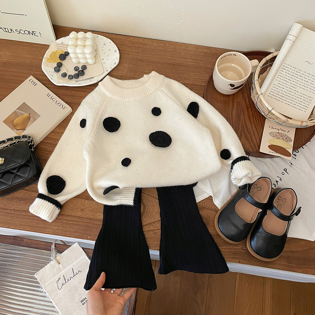 Blusa Infantil de Invierno con Perro en Gorro