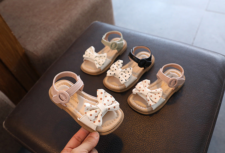 Sandália de Niña con Lazo y Lunares
