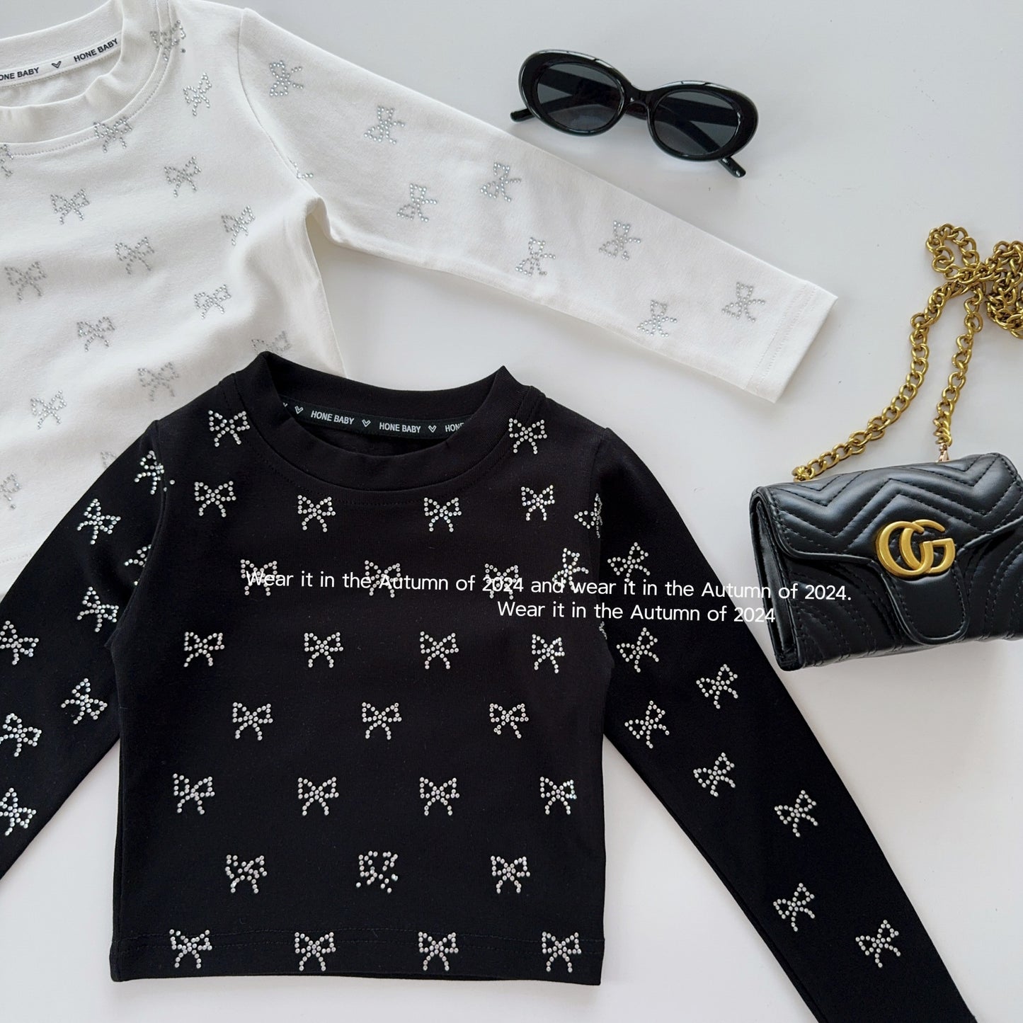 Blusa infantil para niña con lazos brillantes