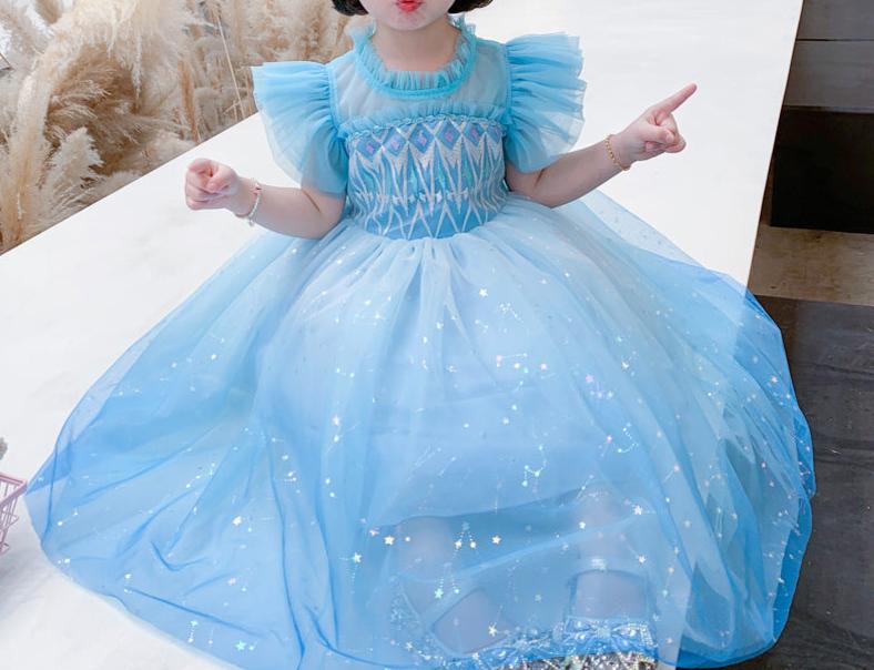 Vestido de Fiesta Infantil de Tul Azul