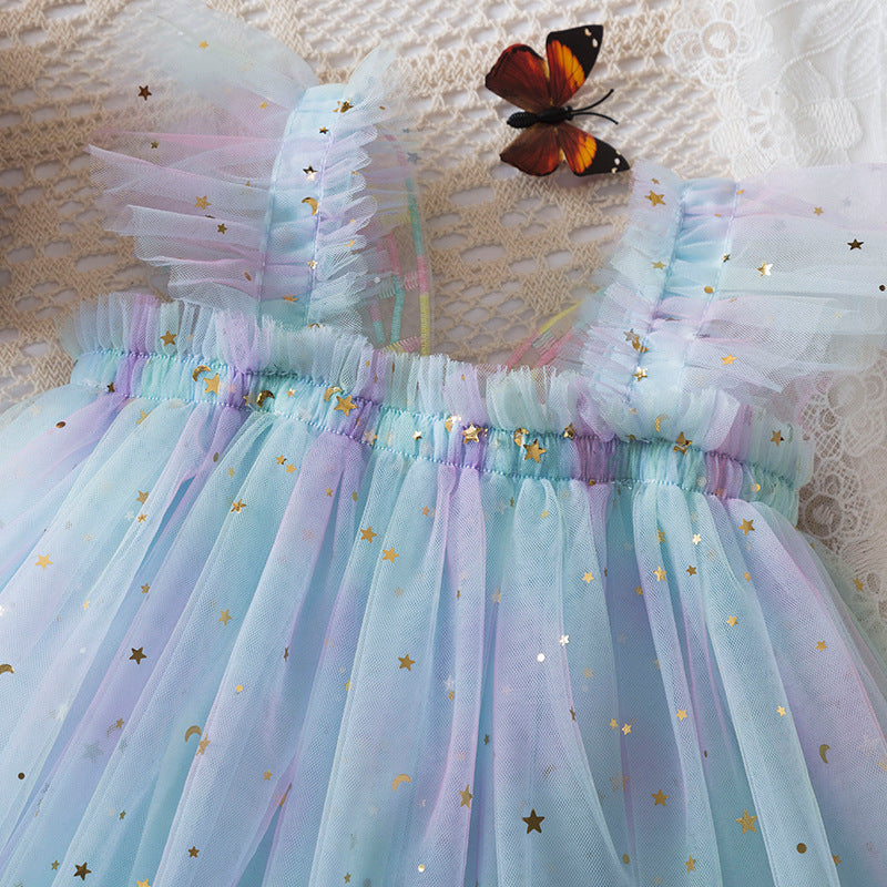 Vestido Infantil con Estrellas y Alas