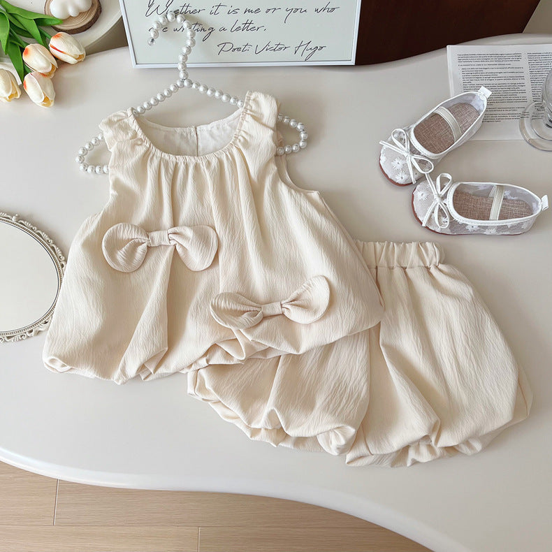 Vestido/Conjunto Infantil Con Lazo