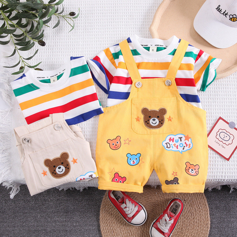 Mono Infantil con Ositos + Camisa de Rayas