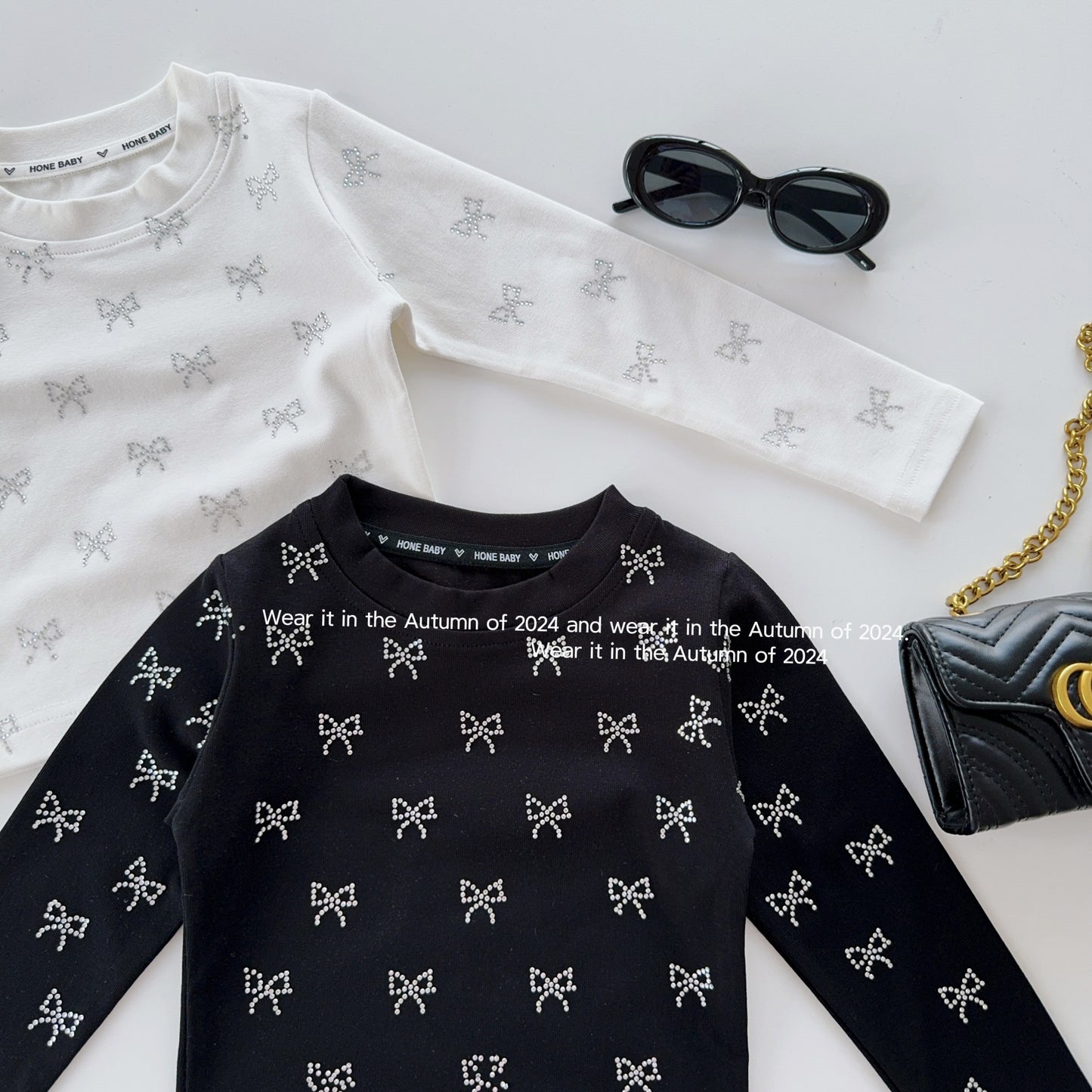 Blusa infantil para niña con lazos brillantes