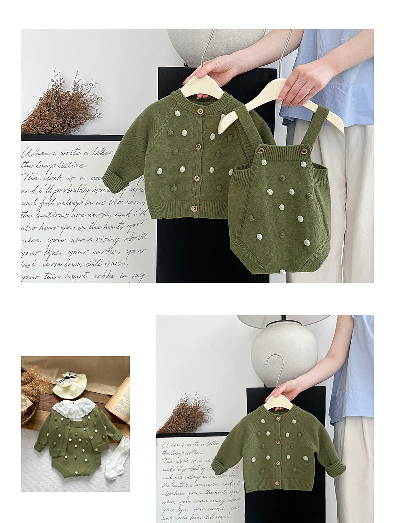 Conjunto infantil de Lunares Verdes