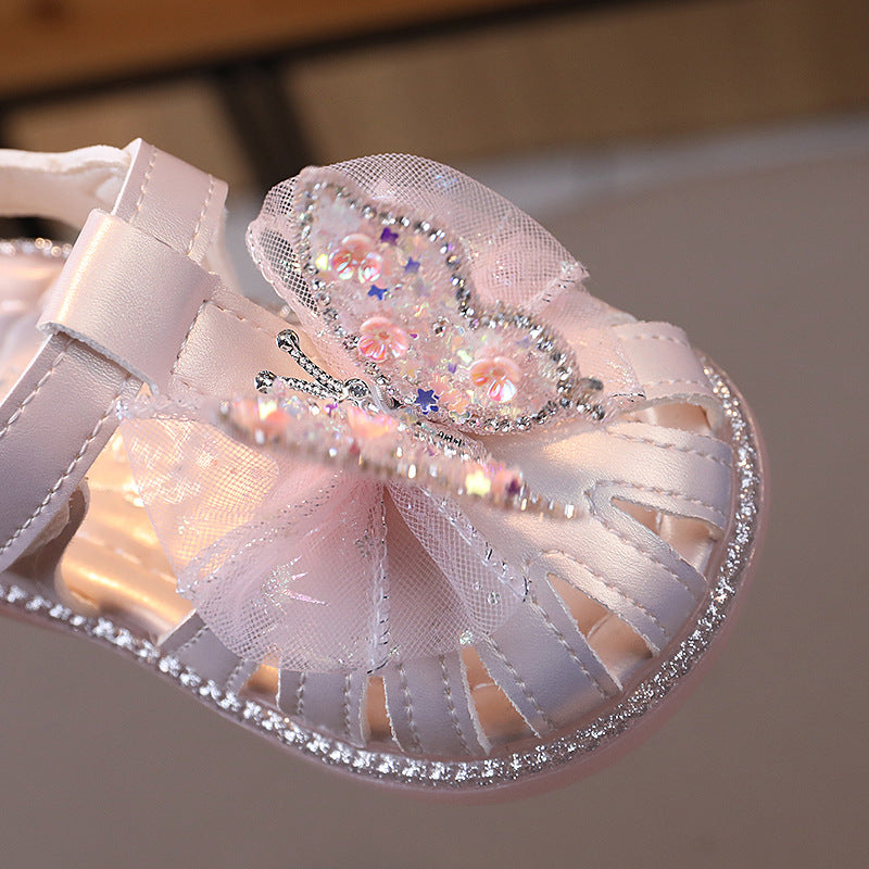 Sandalia Infantil Mujer Mariposa Brillante