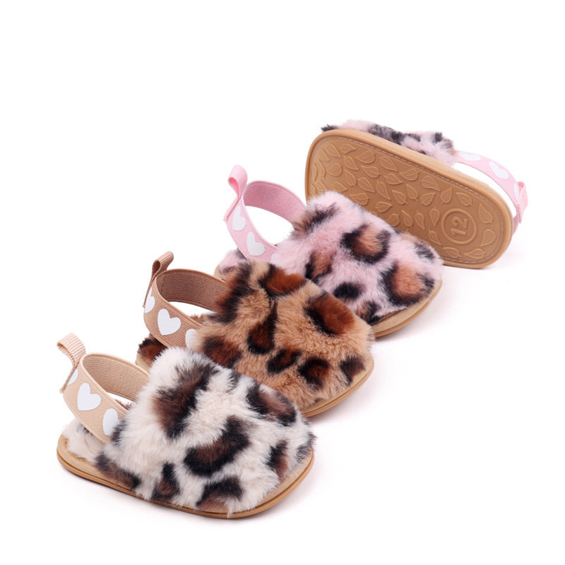 Sandalias para niñas con estampado de leopardo