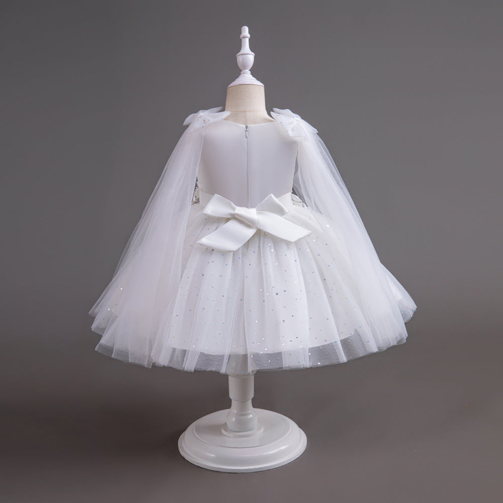 Vestido de Fiesta Infantil Tul Brillante Lazos