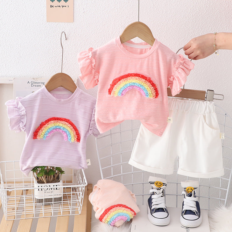 Conjunto Arcoiris de Verano para Niñas