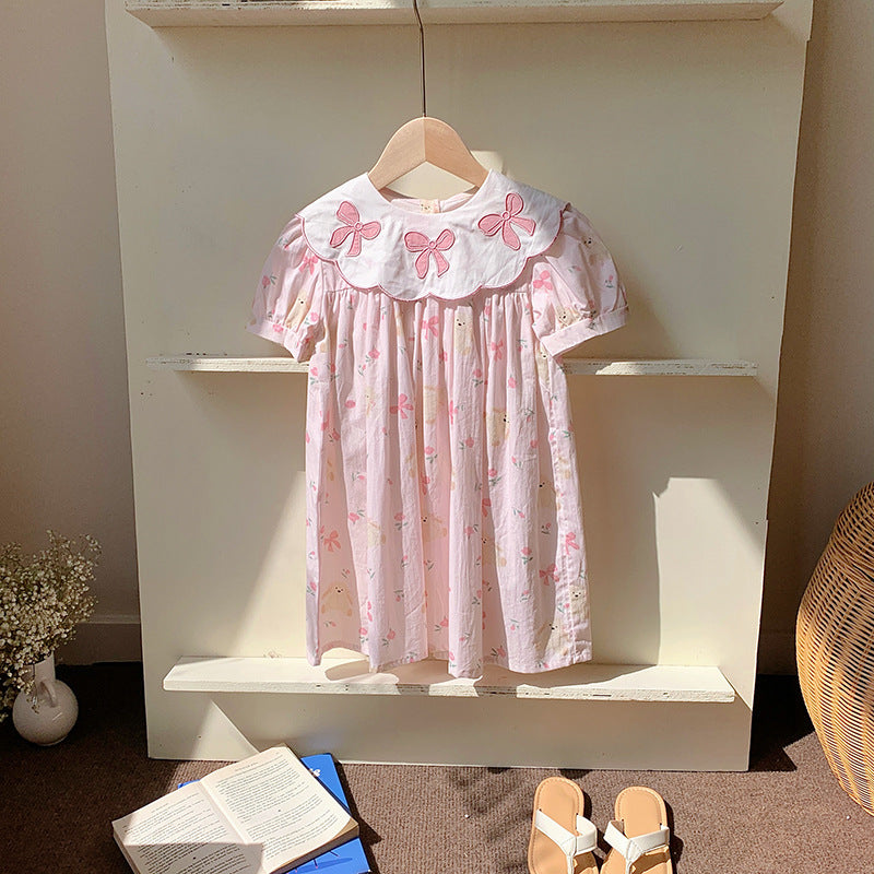 Vestido Infantil Floral de Encaje