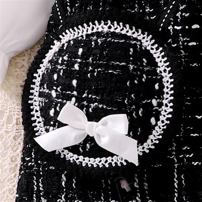 Vestido infantil de tweed negro