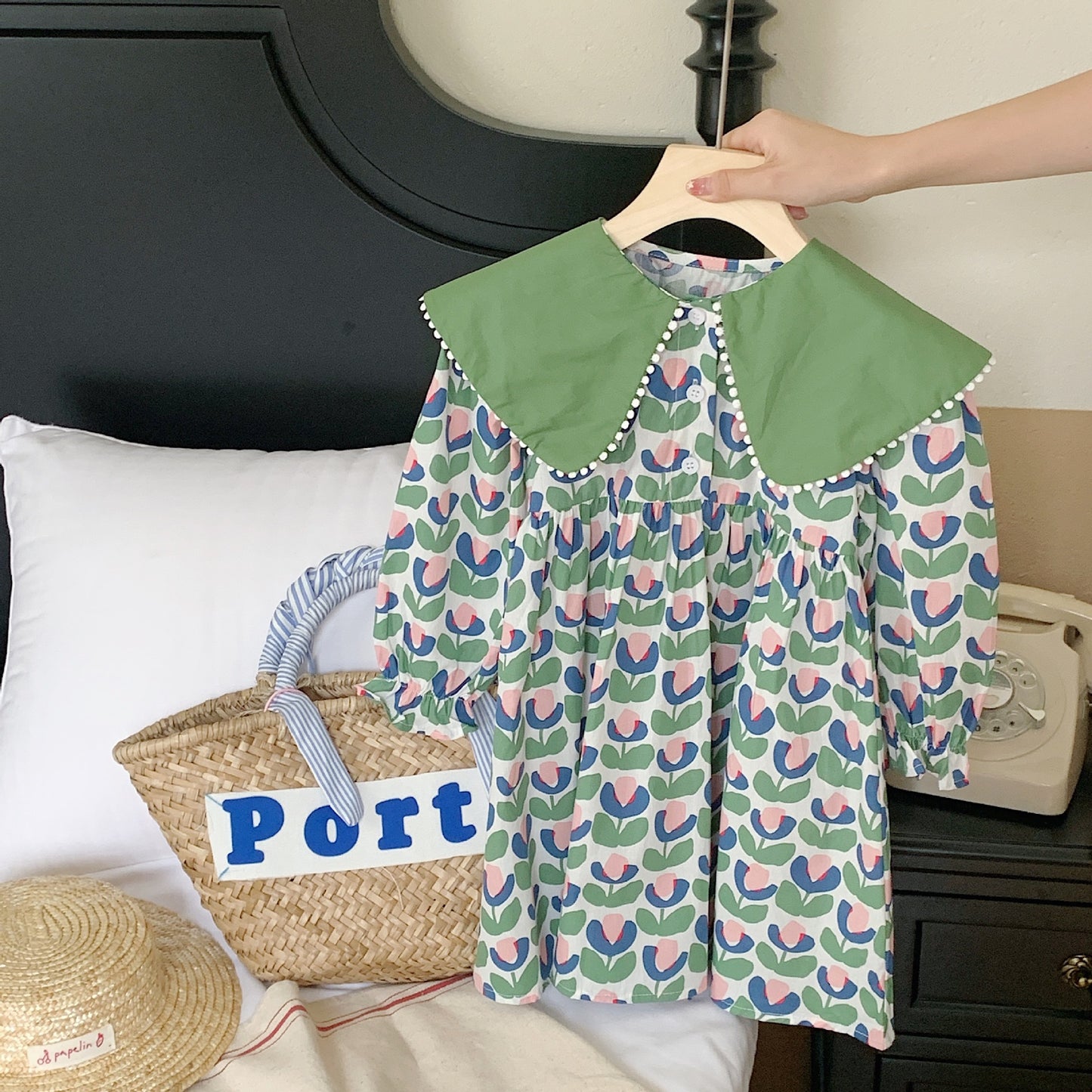 Vestido Infantil Con Estampado de Flores