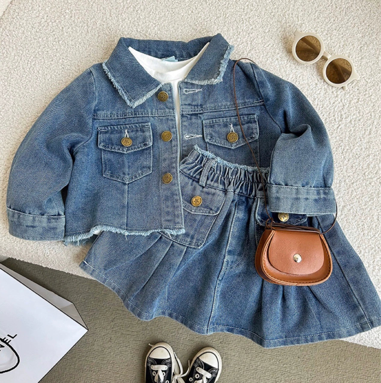 Conjunto de jeans de niña con bolsillo