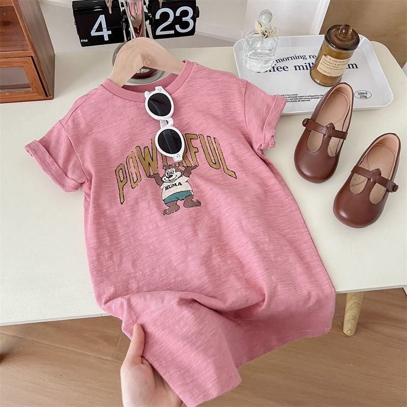 Vestido Camiseta Infantil Para Mujer