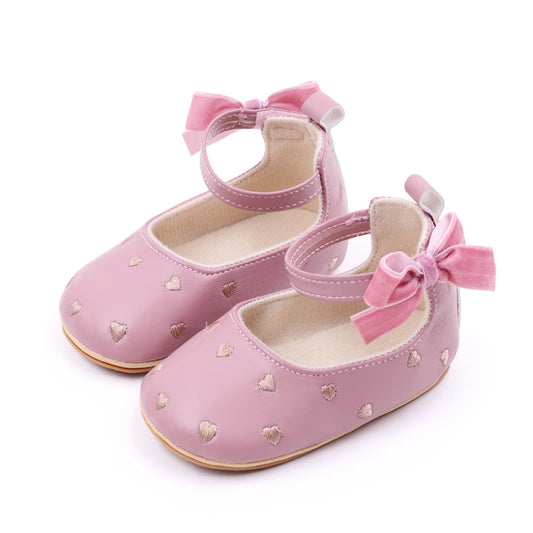 Zapatos Infantiles con Lazo de Corazones