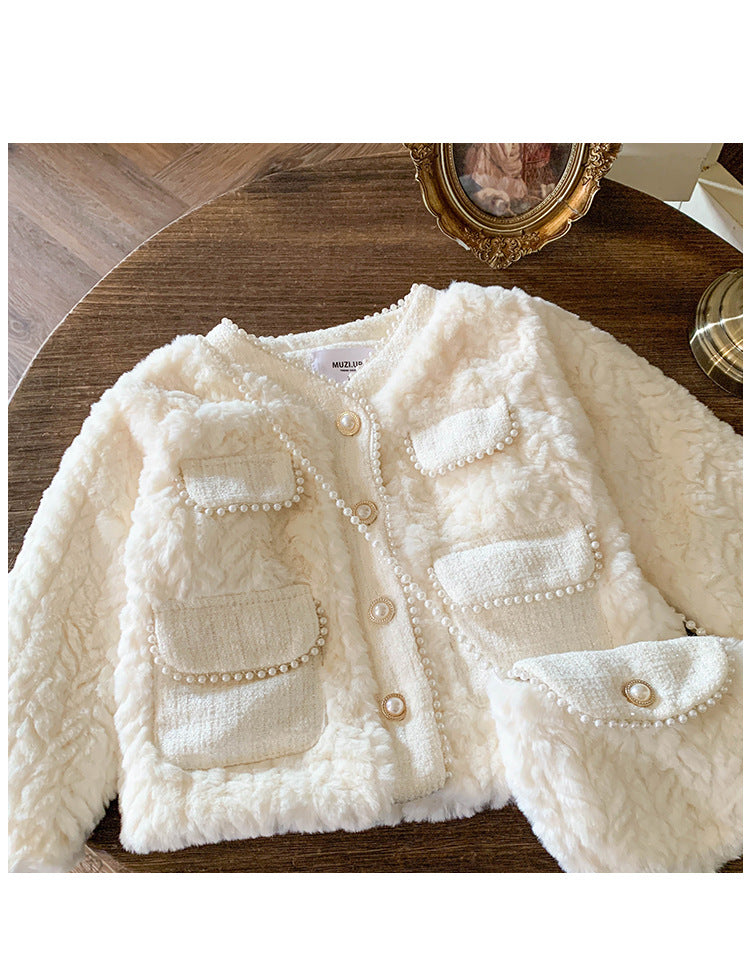 Conjunto Infantil de Mujer Vestido + Abrigo de Piel